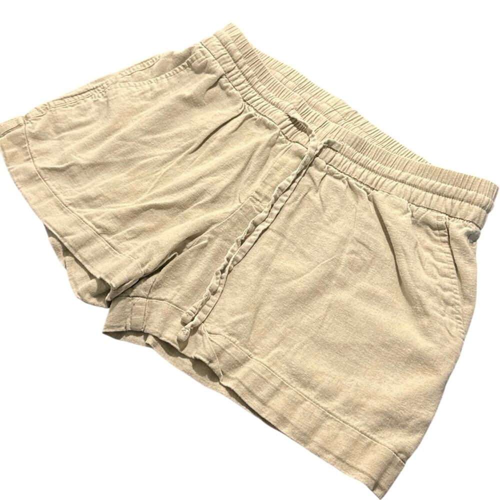 Old Navy Linen Blend Cargo Shorts Beige Khaki Size Small
